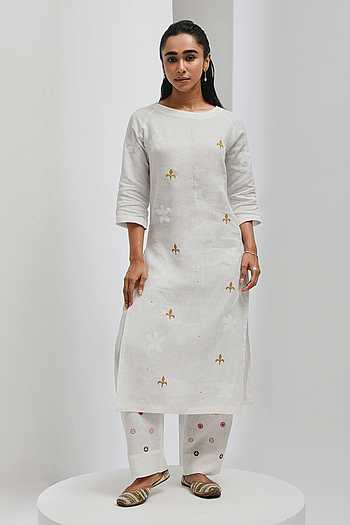 Hand Spun Cotton Kurta With Pant