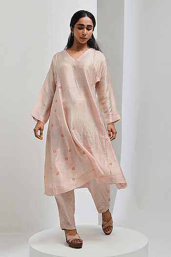 Hand Print Kurta With Pant