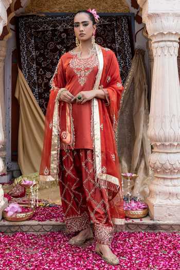Hand Embroidered Pure Silk Kurta Set