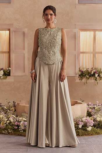 Anna Embroidered Top & Sharara Set