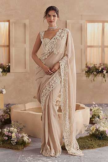 Mireya Pre-Draped Saree With Embroidered Blouse