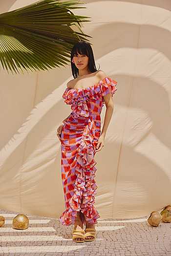 Frill Fantasy Off Shoulder Dress