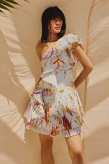Sunlit Swirls One Shoulder Dress