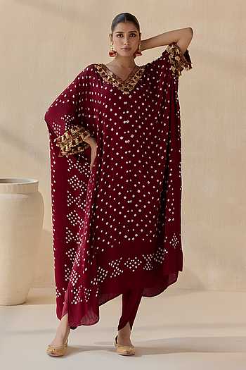 Daksha Polka Dot Pattern Kaftan Set