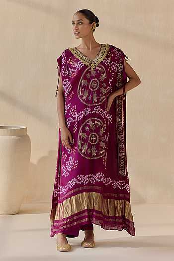 Neelanshi Bandhani Pattern Kaftan & Pant Set