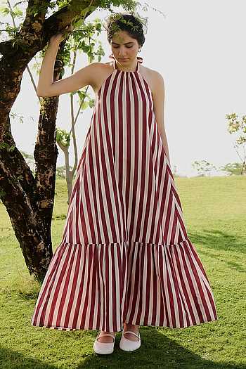 Birds of Paradise Striped Dress