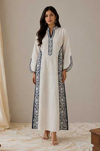 Sehar Kashmiri Embroidered Linen Dress