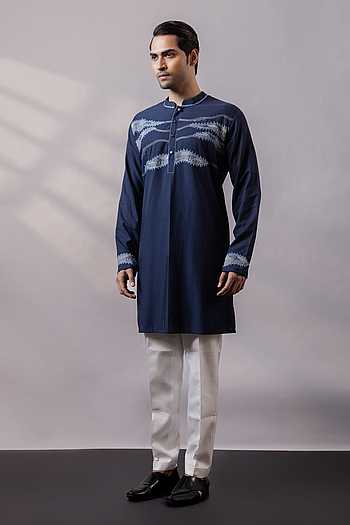 Indigo Wave Embroidered Kurta Set