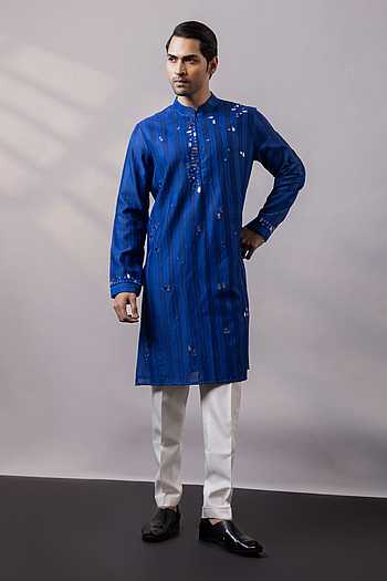 Cobalt Veil Embellished Kurta Set