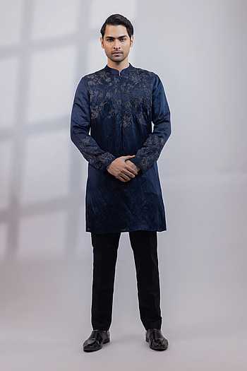 Azure Regal Embroidered Kurta Set