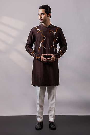 Earthen Nocturne Embroidered Kurta Set