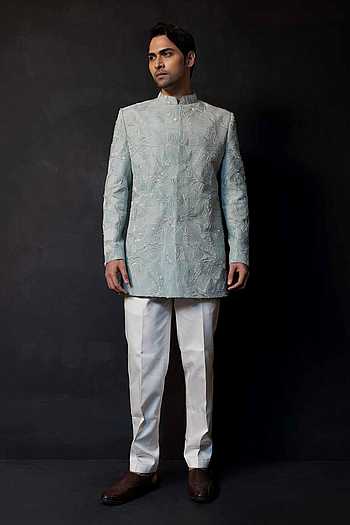 Aqua Imperial Embroidered Bandhgala Set