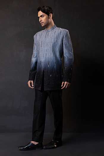 Smoke Emperor Ombre Bandhgala & Pant Set