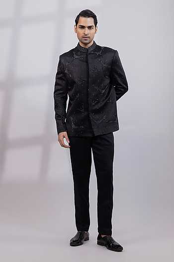 Black Lumen Embroidered Bandhgala Set