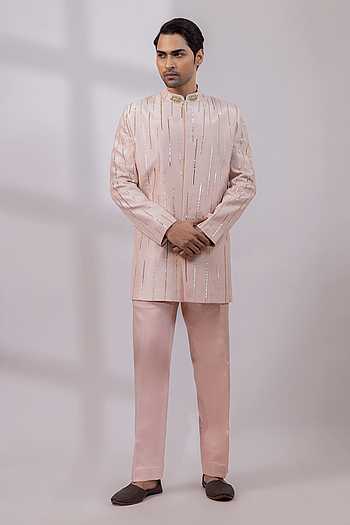 Soft Royal Embroidered Bandhgala Set