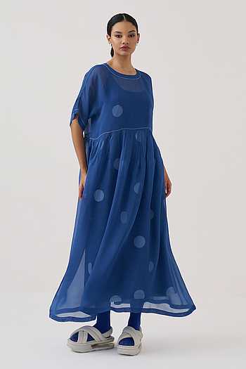 Gathered Polka Dress