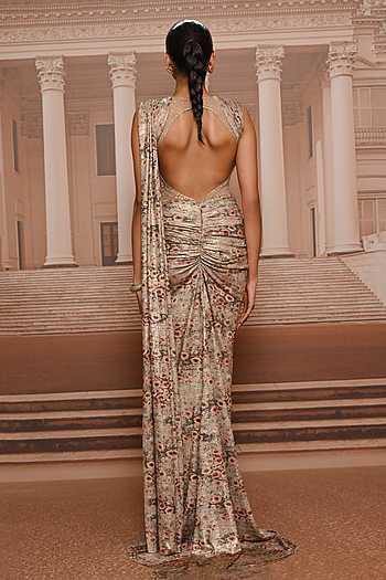 saree dress for women Buy Designer Sarees and Blouses Bride Online shoulder Floral Ruffle Saree Dress Ready-to-Wear Sarees vs Traditional Sarees