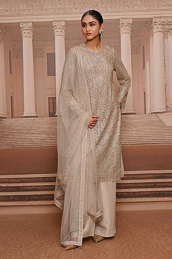 Embroidered Straight Kurta Pant Set