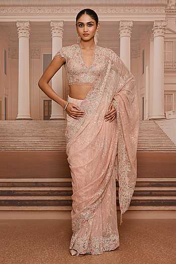 Lace Embroidered Saree With Blouse