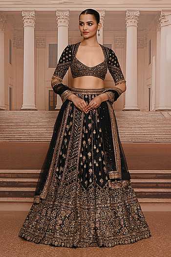 Floral Pattern Hand Embroidered Lehenga Set
