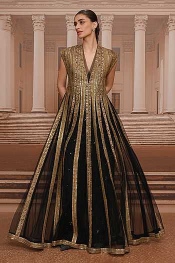 Sequin Embroidered Anarkali & Trouser Set