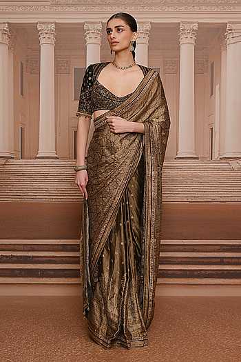 Printed Saree With Embroidered Blouse