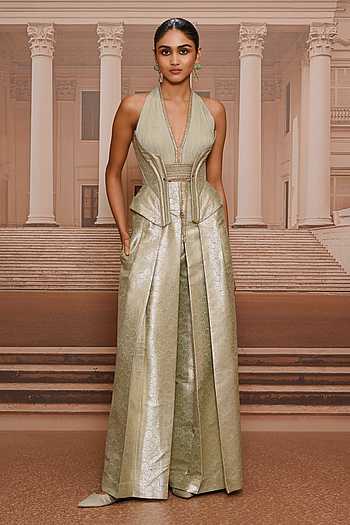 Brocade Corset Bodice Jumpsuit