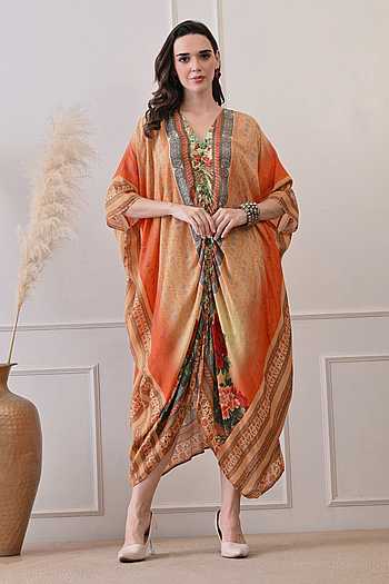 Placed Floral Print Kaftan