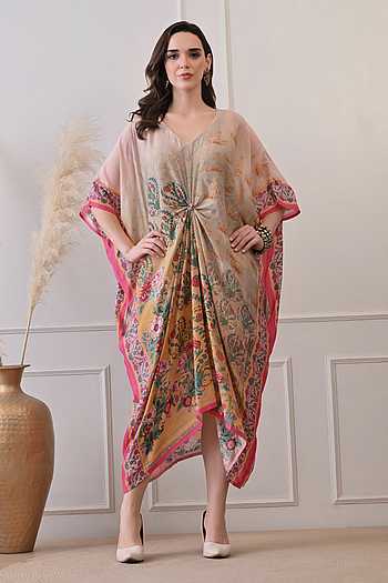 Floral Print Knotted Kaftan