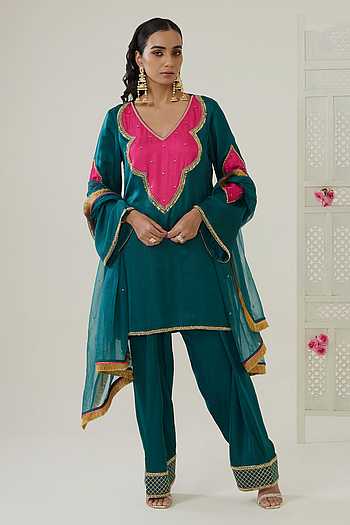 Simran Contrast Yoke Kurta Set