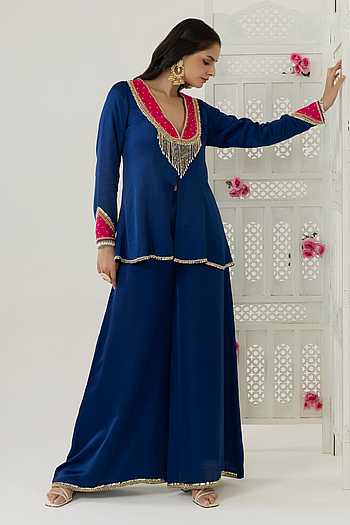 Safiya Embellished Jacket Kurta & Palazzo Set