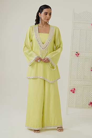 Amna Embroidered Kurta Palazzo Set