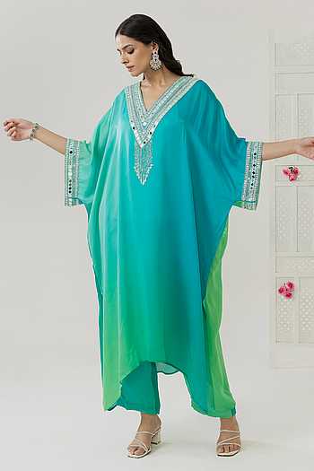 Ava Mirror Bead Neckline Kurta & Pant Set