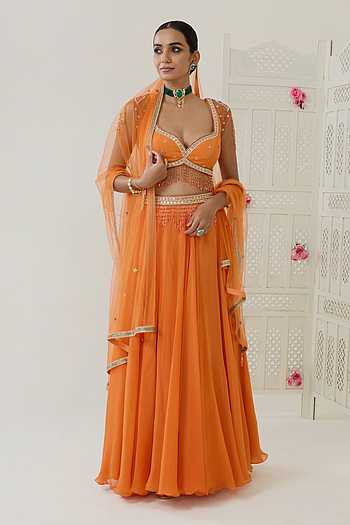 Mehr Embroidered Blouse Lehenga Set