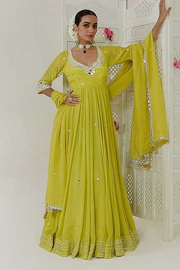Zahra Mirror Work Anarkali & Dupatta Set