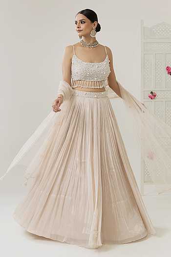 Mahin Pleated Lehenga & Embroidered Blouse Set