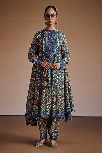 Floral Print Anarkali Set