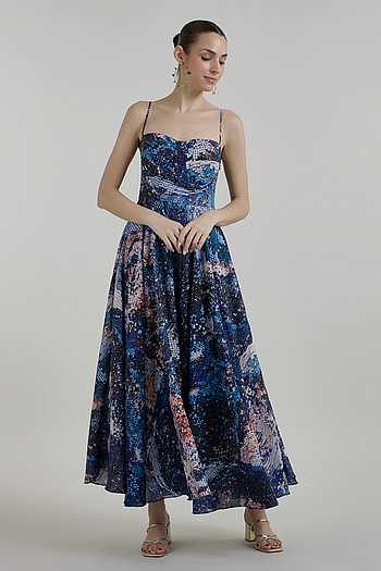 Mosaic Print Strappy Dress