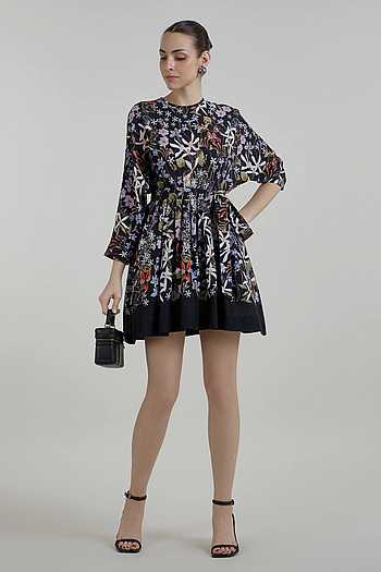 Eliza Printed Mini Dress With Belt