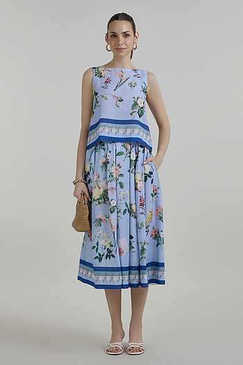 Blaire Floral Print Top Skirt Set
