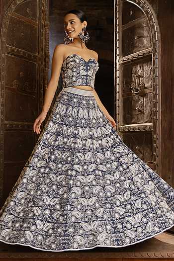 Paisley Embroidered Lehenga Set