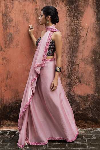 Hand Embellished Saree With Blouse