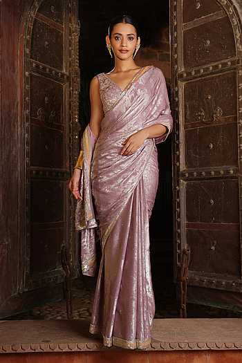 Shimmer Hand Embroidered Saree With Blouse
