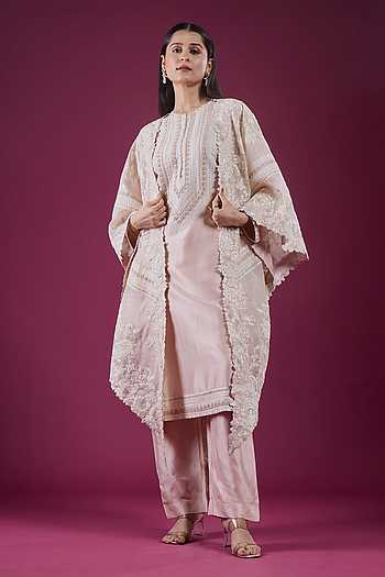 Embroidered Cape Kurta Set