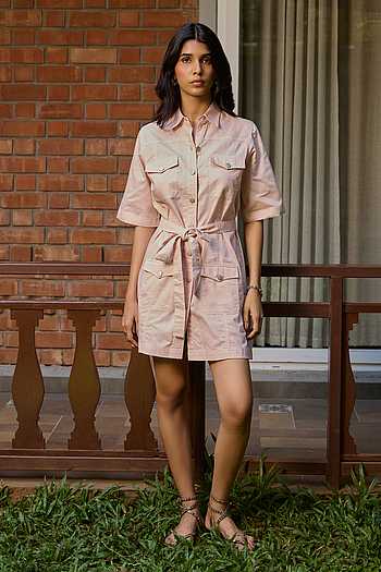 Utility Shirt Dress With Belt