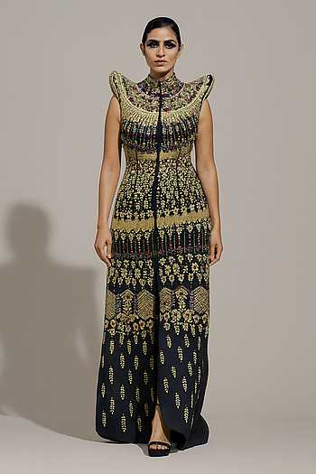 Metallic Thread & Bead Work Gown