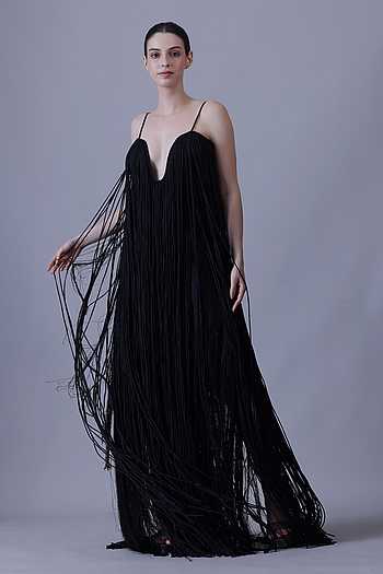 Fringe Cotton Silk Gown