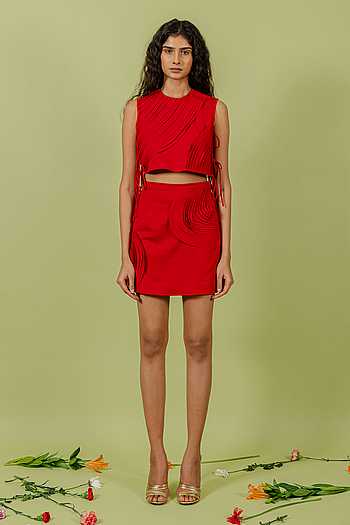 Textured Top With Skirt