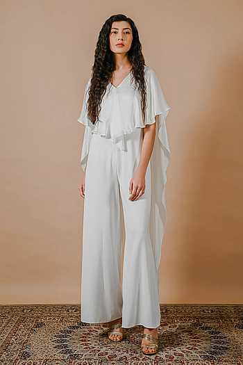Moon Orchid Heavy Crepe & Satin Jumpsuit