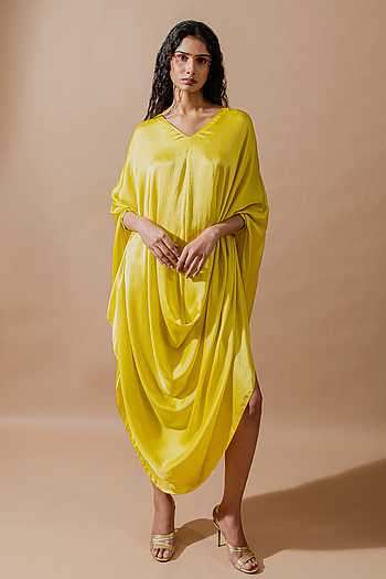 Lina V-Neck Cowl Draped Dress